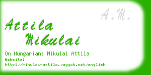 attila mikulai business card